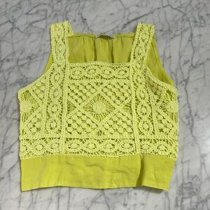 NK Crochet girls crop top size 14 Neon Yellow